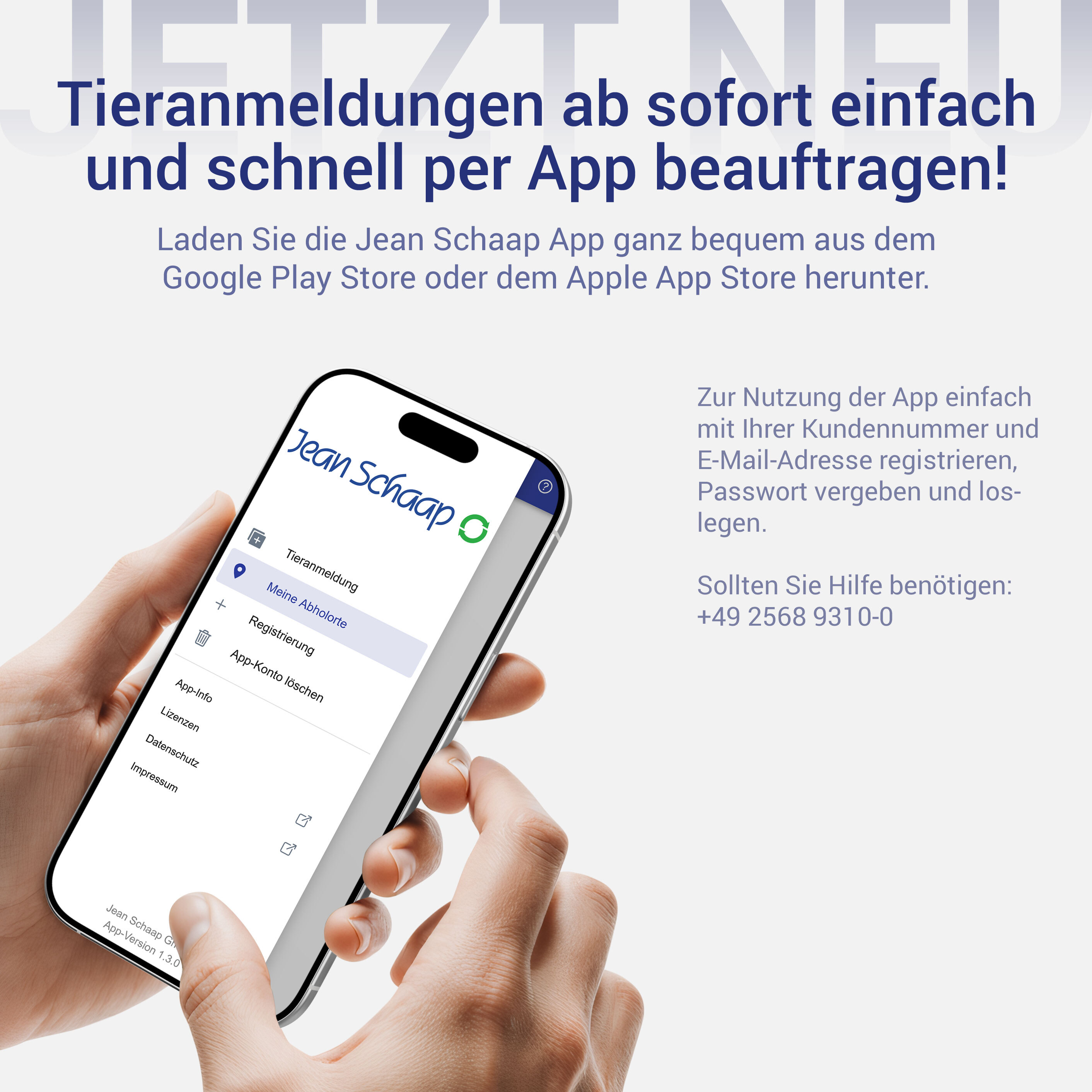 Tieranmeldungen ab sofort einfach und schnell per App beauftragen
